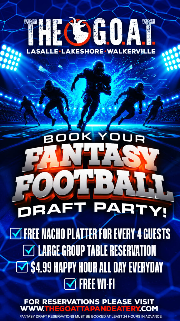 Book Your Fantasy Football Draft Party at The G.O.A.T